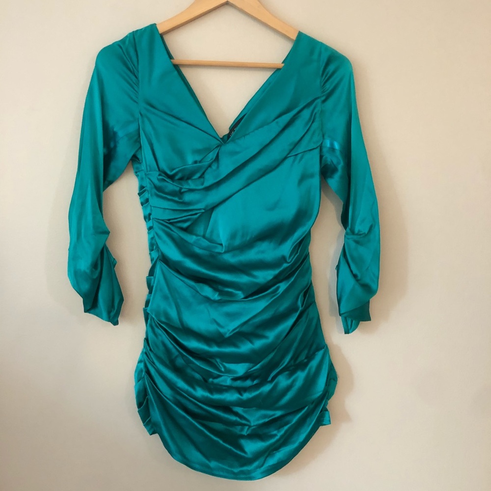 Mini Silk Turquoise Dress